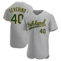 Elroe Athletics #40 Luis Severino player Gray Authentic Road Stitched Jersey