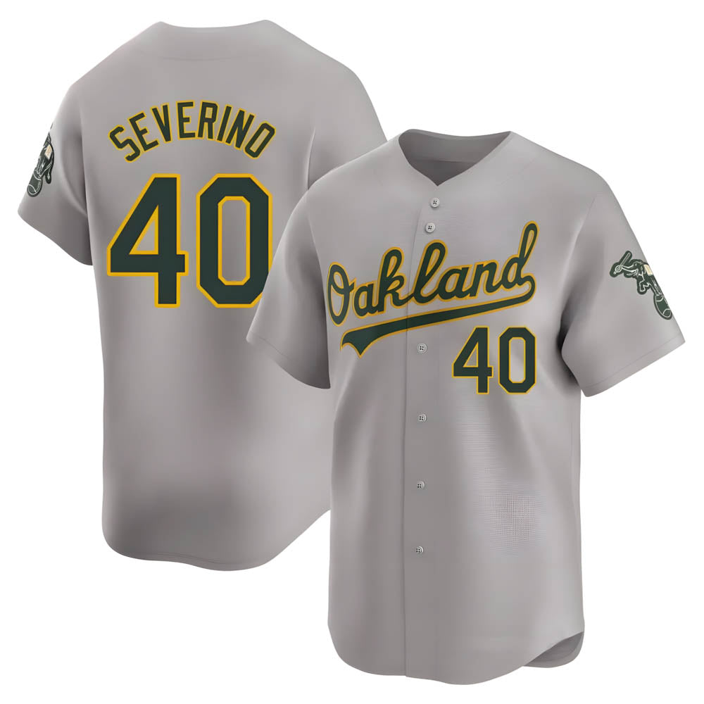 Elroe Athletics #40 Luis Severino player Gray Limited Away Stitched Jersey