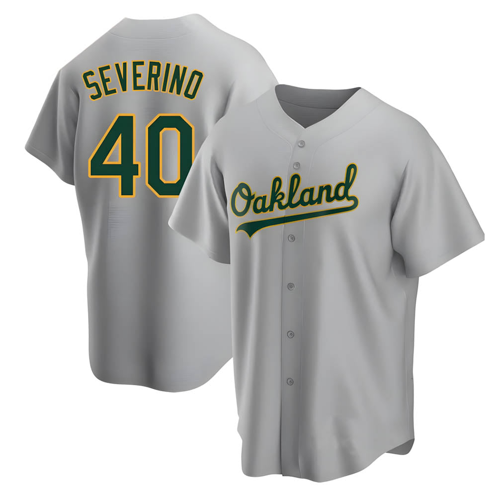 Elroe Athletics #40 Luis Severino player Gray Replica Road Stitched Jersey