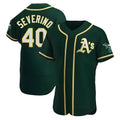 Elroe Athletics #40 Luis Severino player Green Authentic Alternate Stitched Jersey