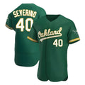 Elroe Athletics #40 Luis Severino player Green Authentic Kelly Alternate Stitched Jersey