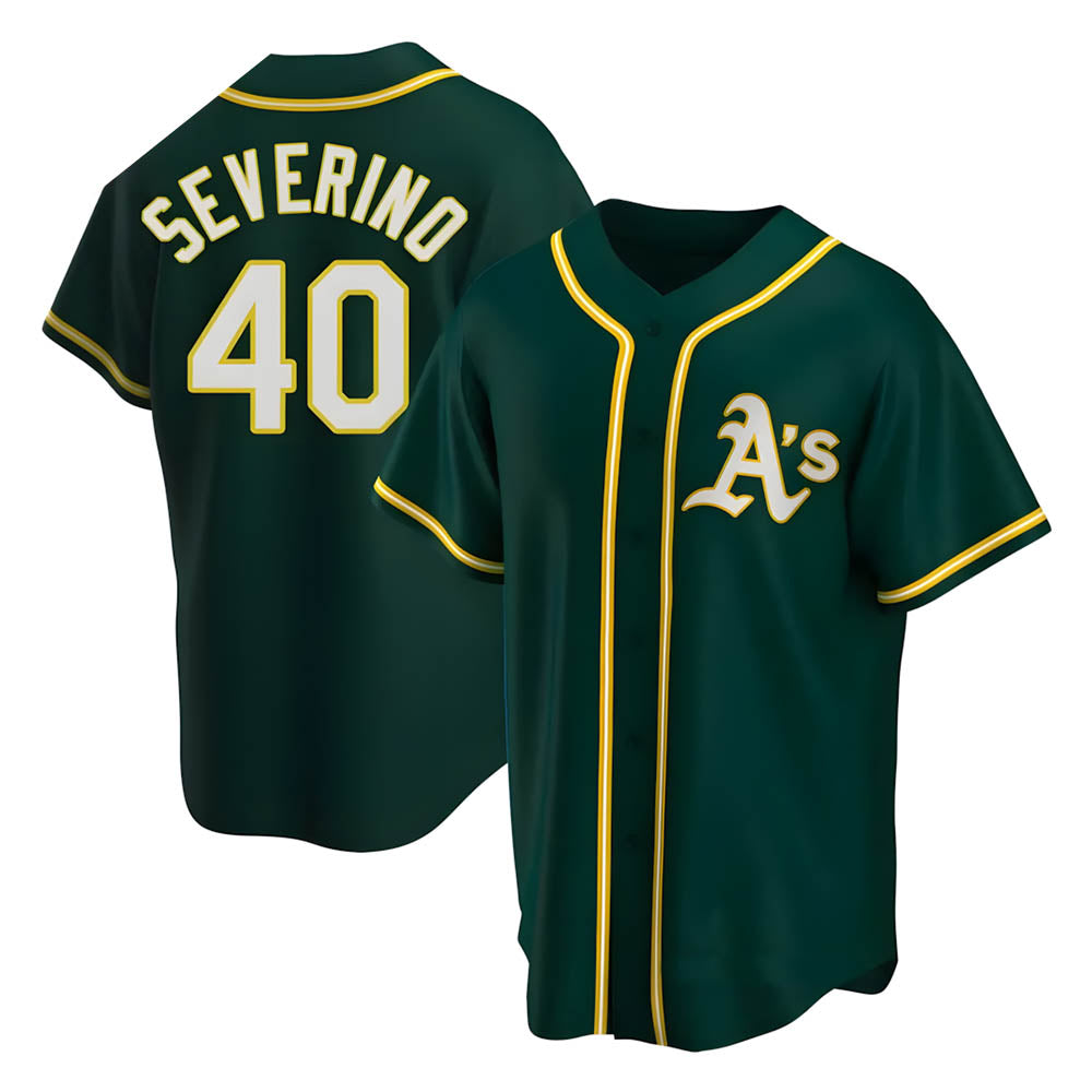 Elroe Athletics #40 Luis Severino player Green Replica Alternate Stitched Jersey