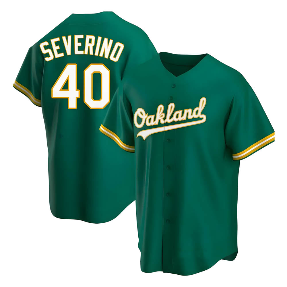 Elroe Athletics #40 Luis Severino player Green Replica Kelly Alternate Stitched Jersey