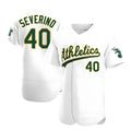 Elroe Athletics #40 Luis Severino player White Authentic Home Stitched Jersey