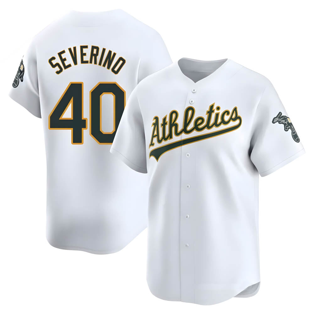 Elroe Athletics #40 Luis Severino player White Limited Home Stitched Jersey