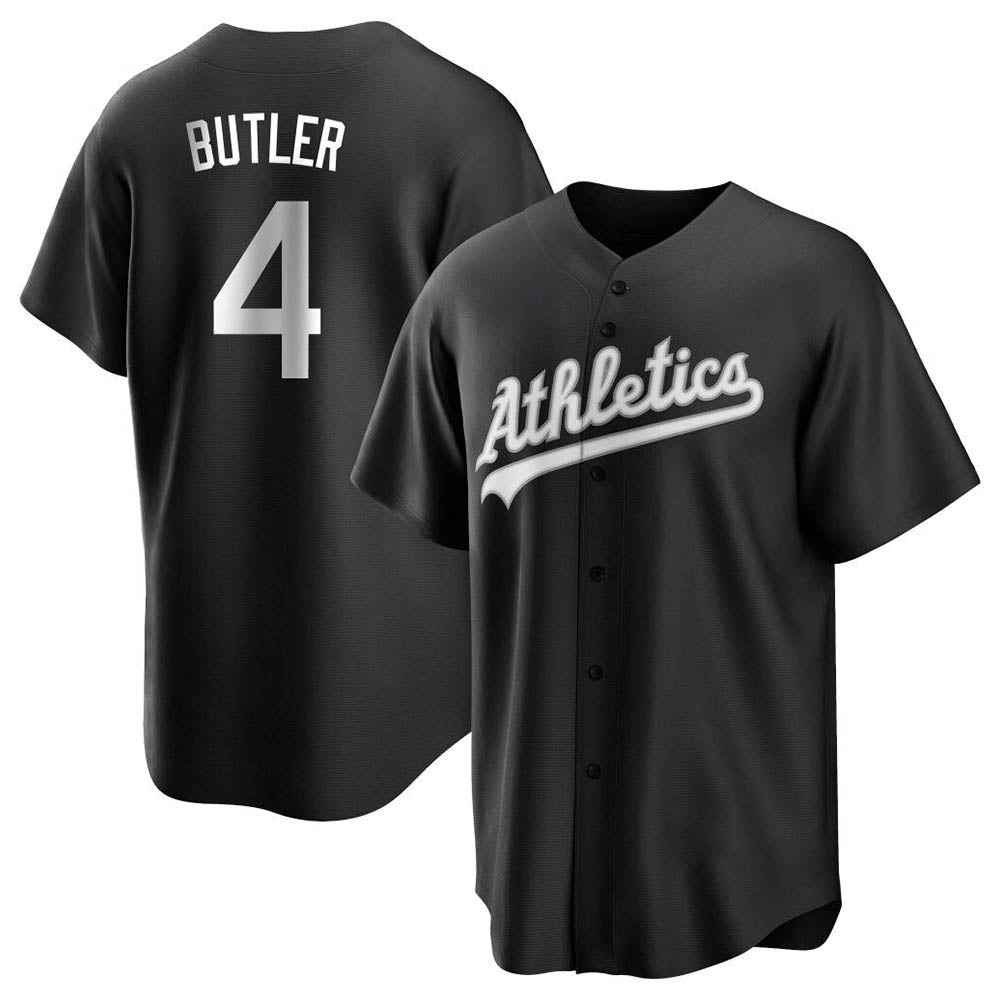 Elroe Athletics #4 Lawrence Butler player Black&White Replica Alternate Stitched Jersey