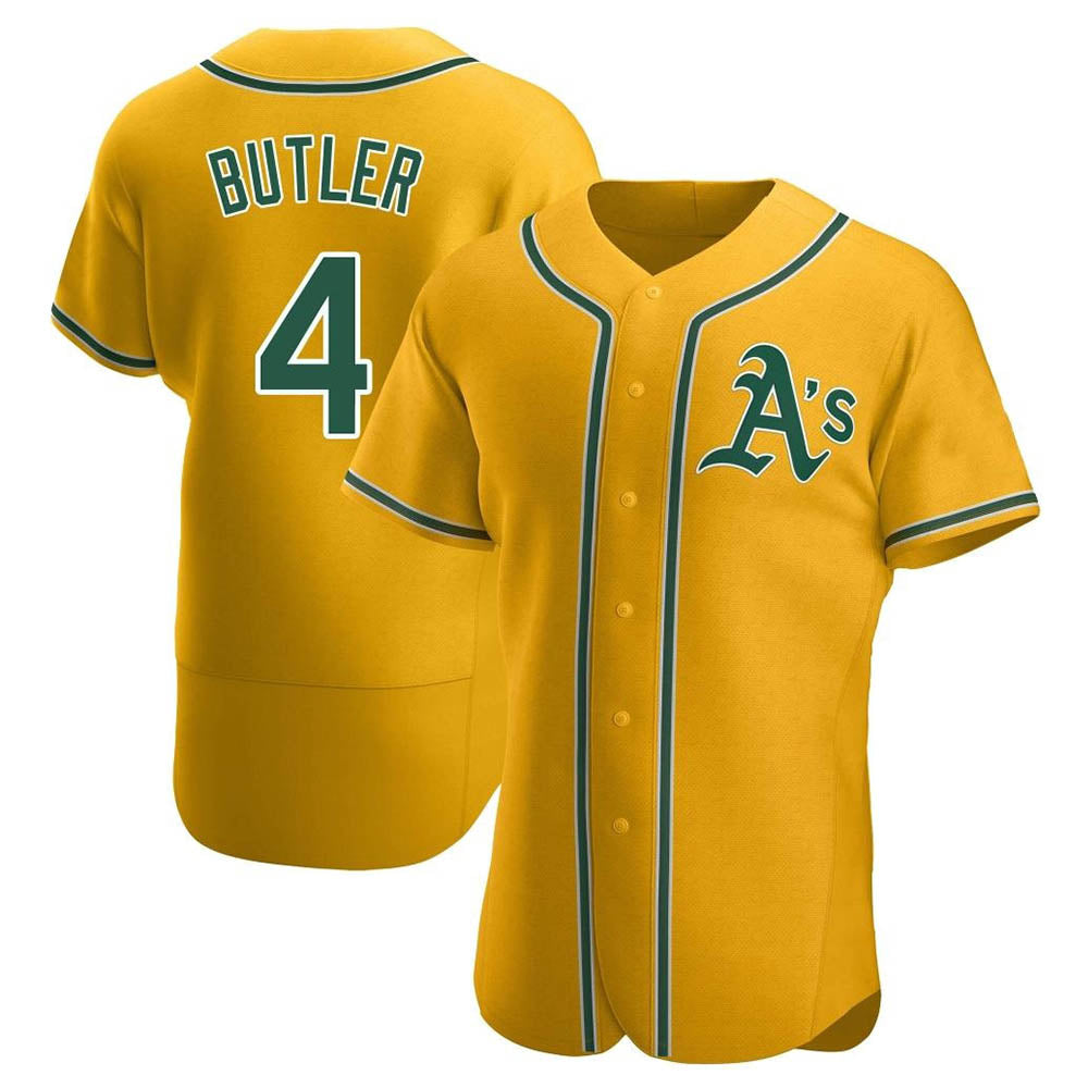 Elroe Athletics #4 Lawrence Butler player Gold Authentic Alternate Stitched Jersey