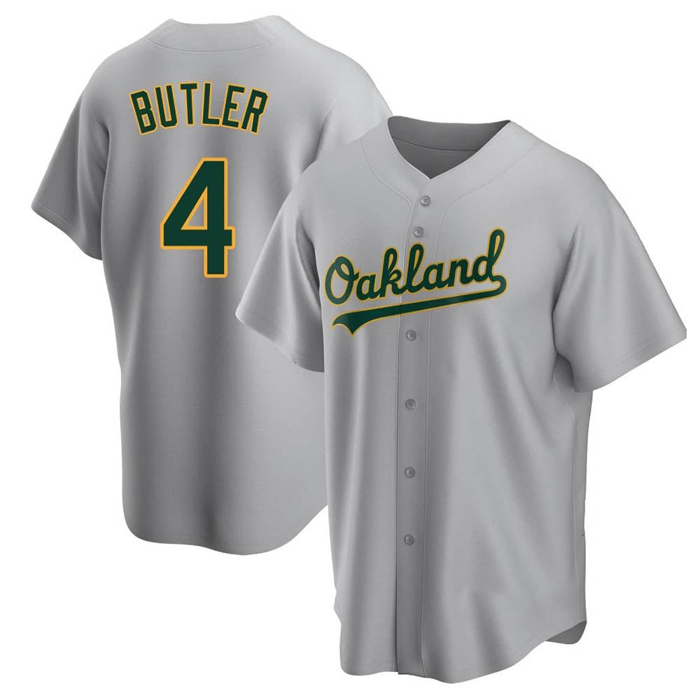 Elroe Athletics #4 Lawrence Butler player Gray Replica Road Stitched Jersey