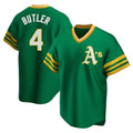 Elroe Athletics #4 Lawrence Butler player Green Replica Cooperstown Collection Stitched Jersey