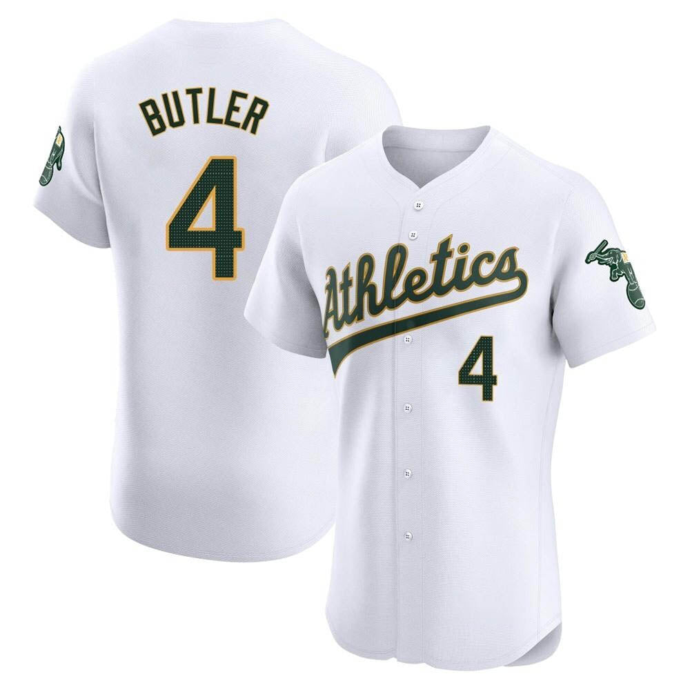 Elroe Athletics #4 Lawrence Butler player White Elite Home Stitched Jersey