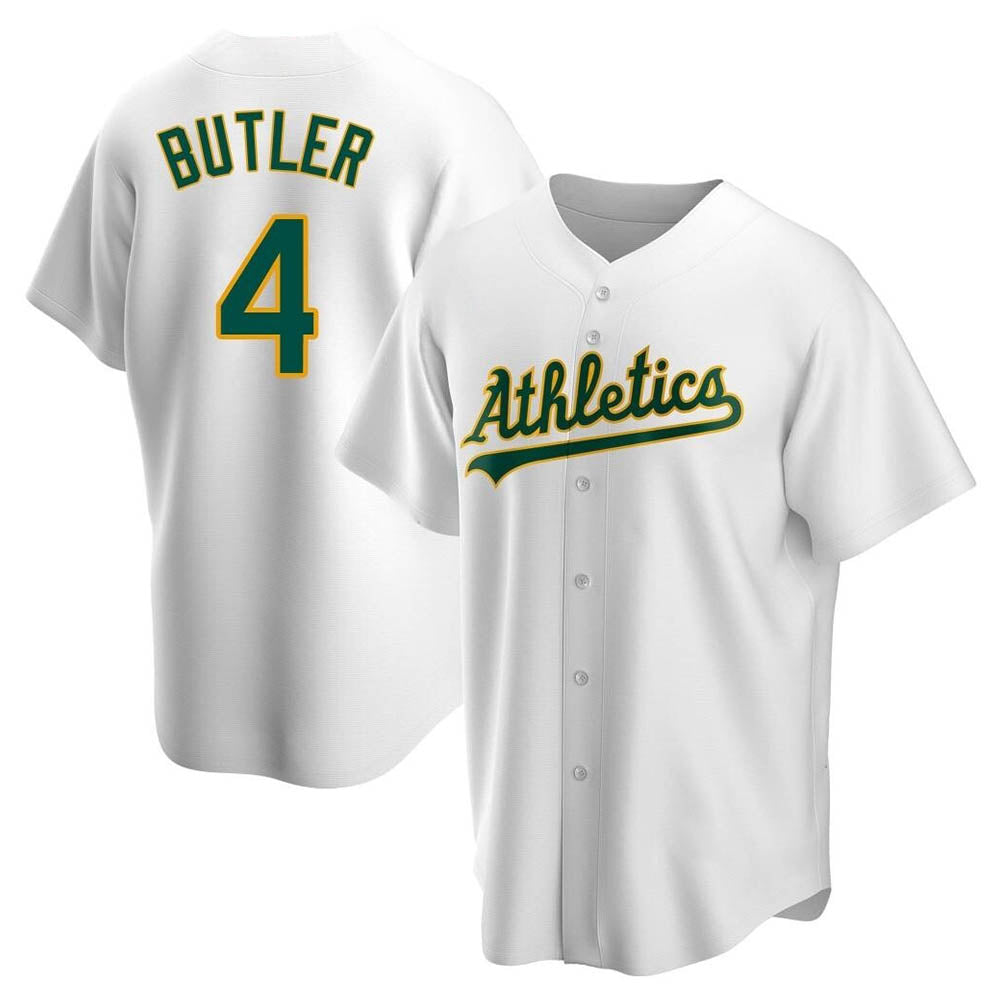 Elroe Athletics #4 Lawrence Butler player White Replica Home Stitched Jersey