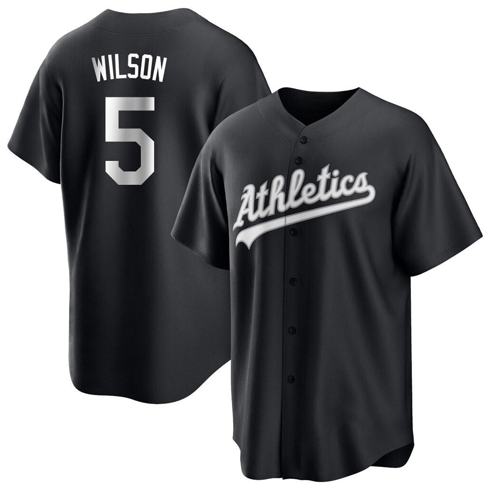 Elroe Athletics #5 Jacob Wilson Black&White Replica Alternate Stitched Jersey