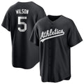 Elroe Athletics #5 Jacob Wilson Black&White Replica Alternate Stitched Jersey