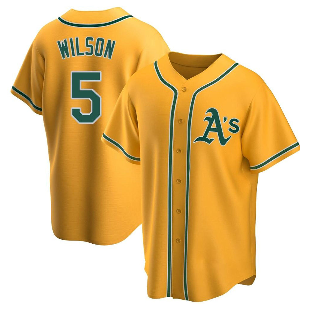 Elroe Athletics #5 Jacob Wilson Gold Replica Alternate Stitched Jersey