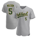 Elroe Athletics #5 Jacob Wilson Gray Authentic Road Stitched Jersey