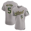 Elroe Athletics #5 Jacob Wilson Gray Elite Road Stitched Jersey
