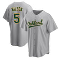 Elroe Athletics #5 Jacob Wilson Gray Replica Road Stitched Jersey