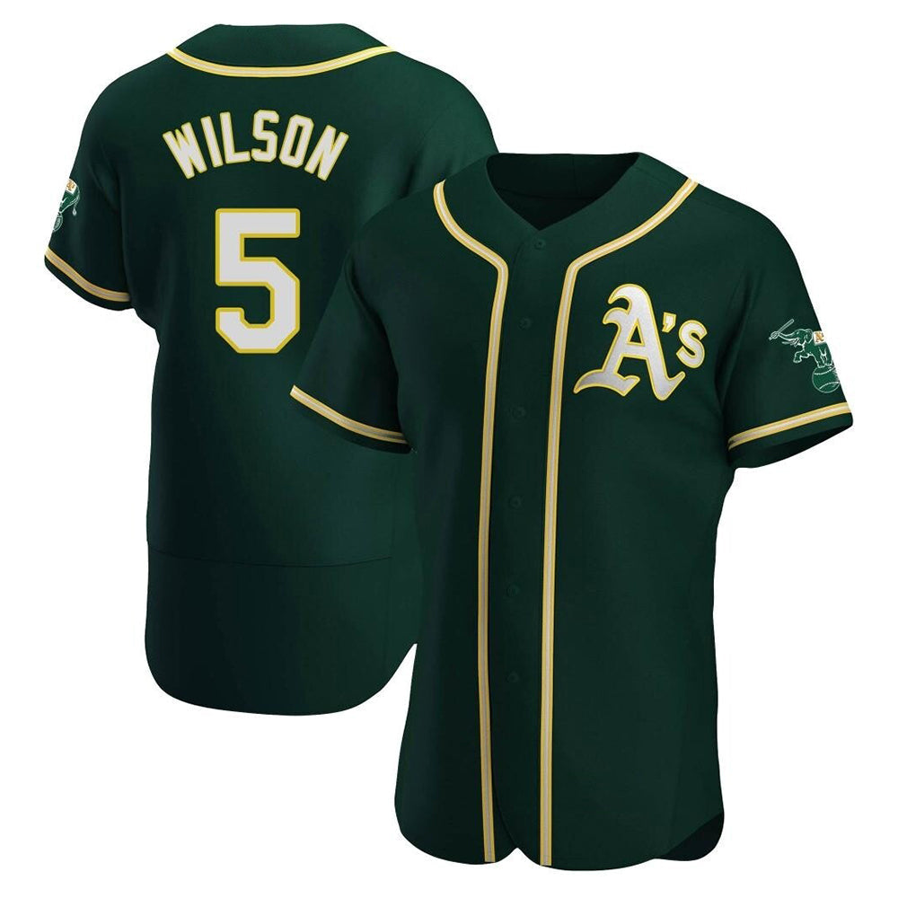 Elroe Athletics #5 Jacob Wilson Green Authentic Alternate Stitched Jersey