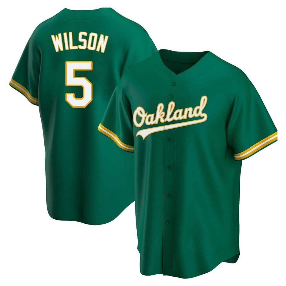 Elroe Athletics #5 Jacob Wilson Green Kelly Alternate Stitched Jersey