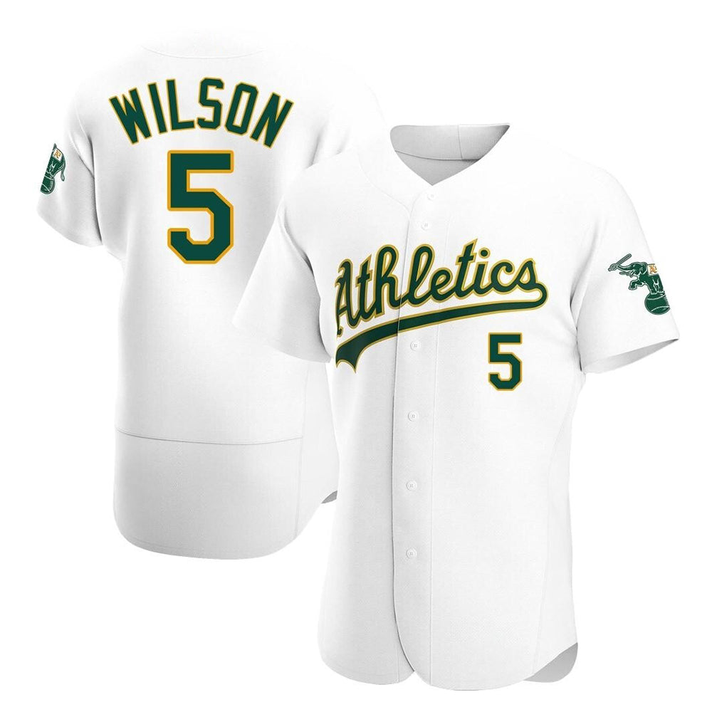 Elroe Athletics #5 Jacob Wilson White Authentic Home Stitched Jersey