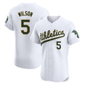 Elroe Athletics #5 Jacob Wilson White Elite Home Stitched Jersey