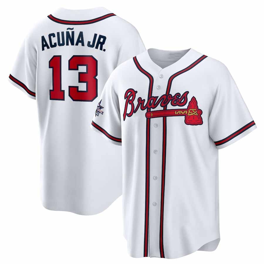 Elroe A.Braves #13 Ronald Acuna Jr. 2025 All-Star Game Home Replica Player Jersey - White Stitched Personalized Jersey