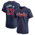Elroe A.Braves #13 Ronald Acuna Jr. Alternate Elite Player Jersey - Navy Personalized Jerseys