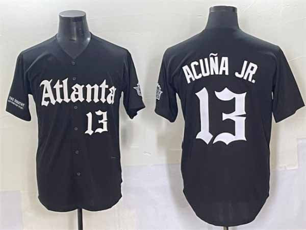 Elroe A.Braves #13 Ronald Acuna Jr. Black Gothic South x Outkast Edition Vapor Limited Stitched Personalized Jersey