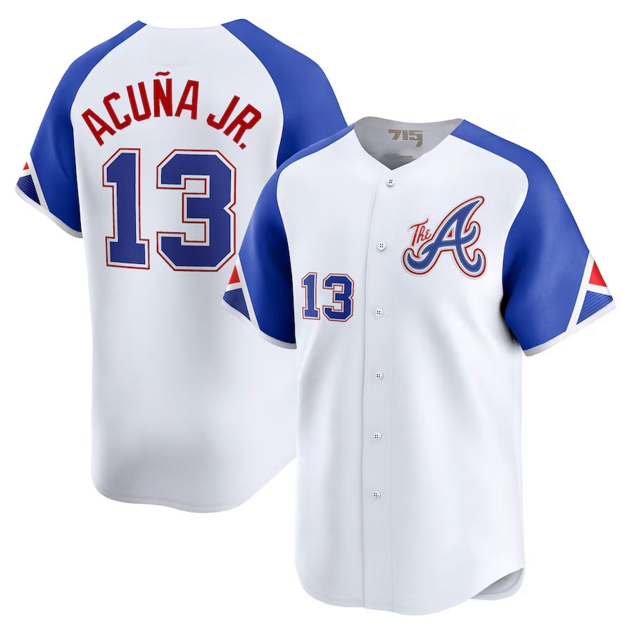 Elroe A.Braves #13 Ronald Acuna Jr. City Connect Limited Jersey - White Personalized Jerseys