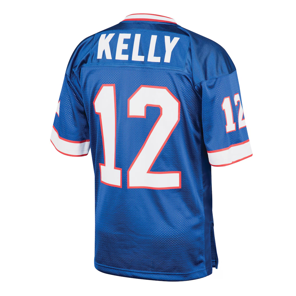 Elroe B.Bills 1994 #12 Jim Kelly Mitchell & Ness Royal Authentic Throwback Retired Player Stitched Puhic Jersey