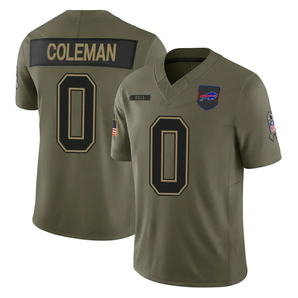 Elroe B.Bills #0 Keon Coleman Player Olive Salute To Service Limited Game Stitched Jerseys