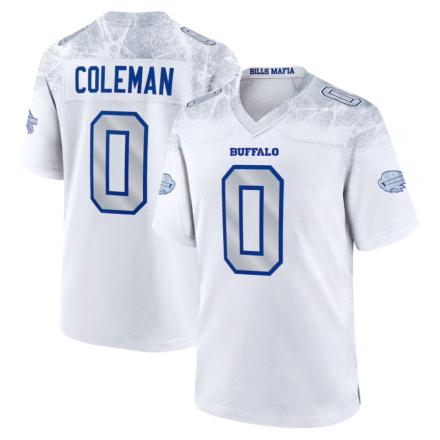 Elroe B.Bills #0 Keon Coleman Player White Rivalries Collection Game  Stitched Jerseys
