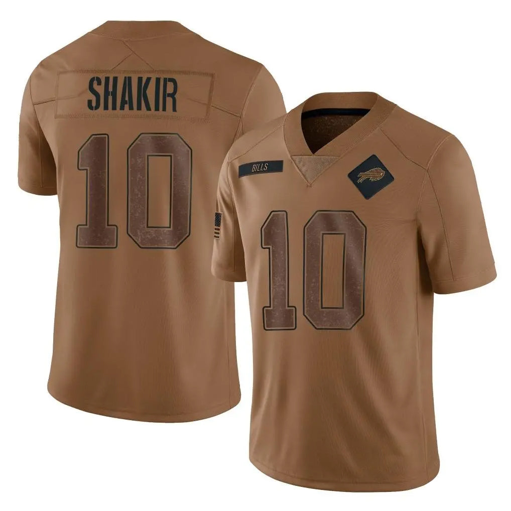 Elroe B.Bills #10 Khalil Shakir Player Brown Salute To Service Limited Stitched Jerseys