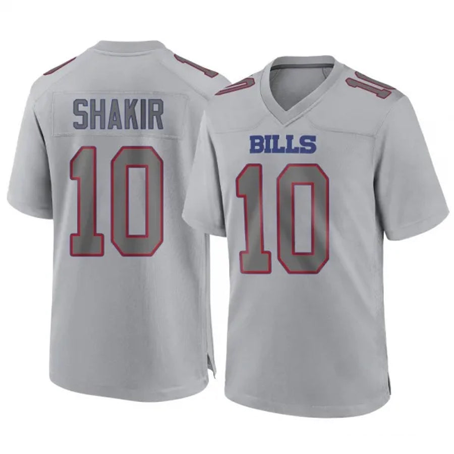 Elroe B.Bills #10 Khalil Shakir Player Gray Replica Game Stitched Jerseys