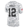 Elroe B.Bills #12 Jim Kelly Player Arctic Camo Salute to Service Limited Stitched Jerseys