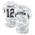 Elroe B.Bills #12 Jim Kelly Player Arctic Camo Salute to Service T-Shirt Hoodies Stitched Jerseys