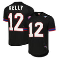 Elroe B.Bills #12 Jim Kelly Player Black Mitchell & Ness Replica Mesh Limited Stitched Jerseys