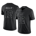 Elroe B.Bills #12 Jim Kelly Player Black RFLCTV Limited Stitched Jerseys