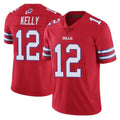 Elroe B.Bills #12 Jim Kelly Player Red Vapor Untouchable Limited Home Game Stitched Jerseys