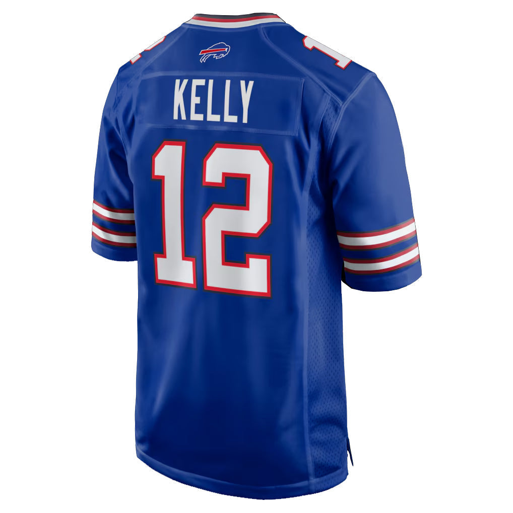 Elroe B.Bills #12 Jim Kelly Player Royal Home Game Stitched Jerseys