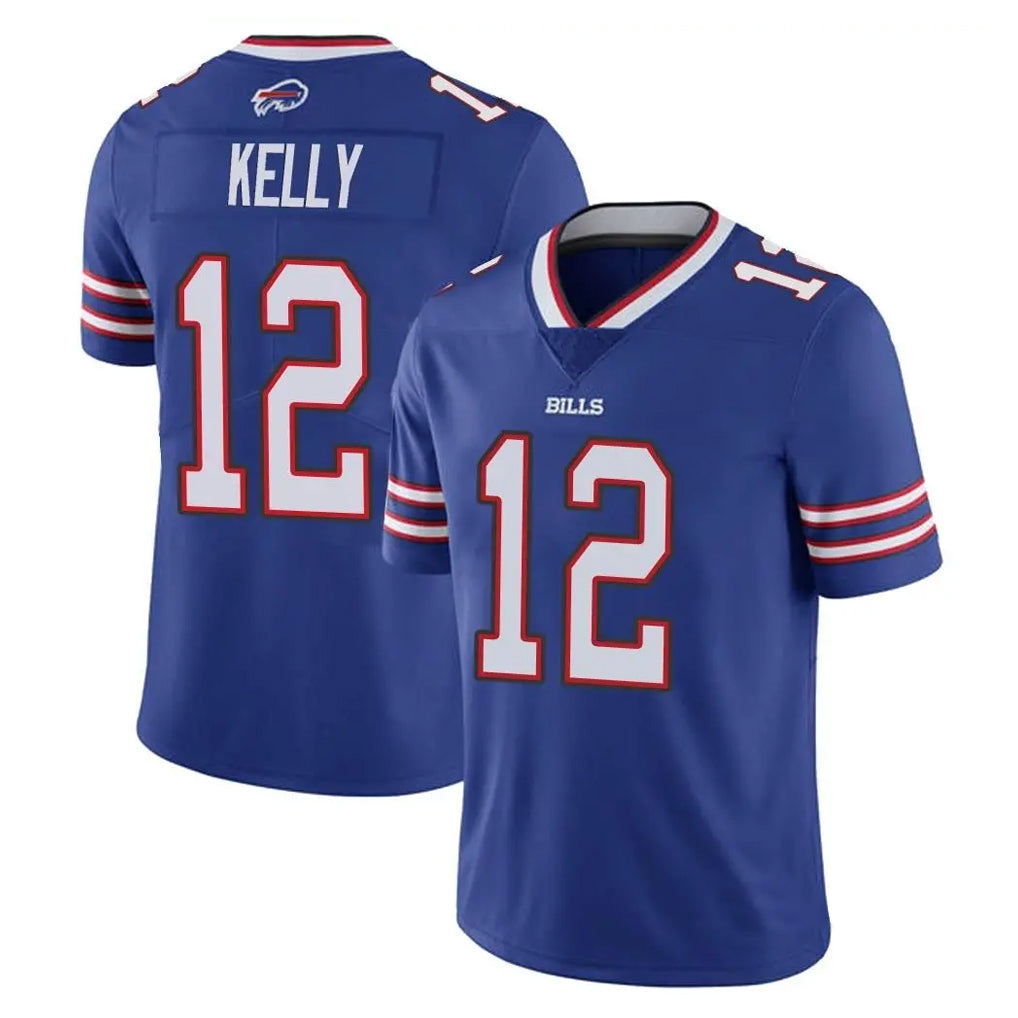 Elroe B.Bills #12 Jim Kelly Player Royal Vapor Untouchable Limited Stitched Jerseys