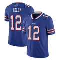 Elroe B.Bills #12 Jim Kelly Player Royal Vapor Untouchable Limited Stitched Jerseys