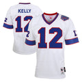 Elroe B.Bills #12 Jim Kelly Player White Mitchell & Ness XXV Throwback Limited Stitched Jerseys