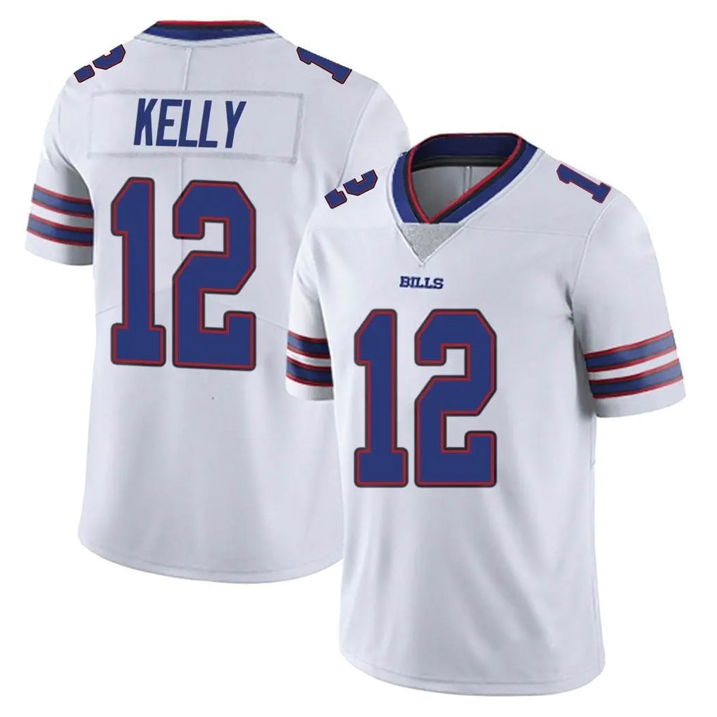 Elroe B.Bills #12 Jim Kelly Player White Vapor Untouchable Limited Stitched Jerseys