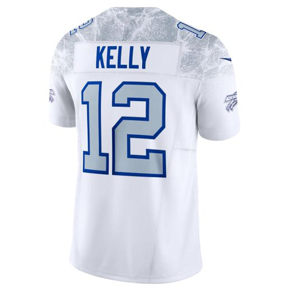 Elroe B.Bills #12 Jim Kelly Player White Rivalries Collection Limited  Stitched Jerseys