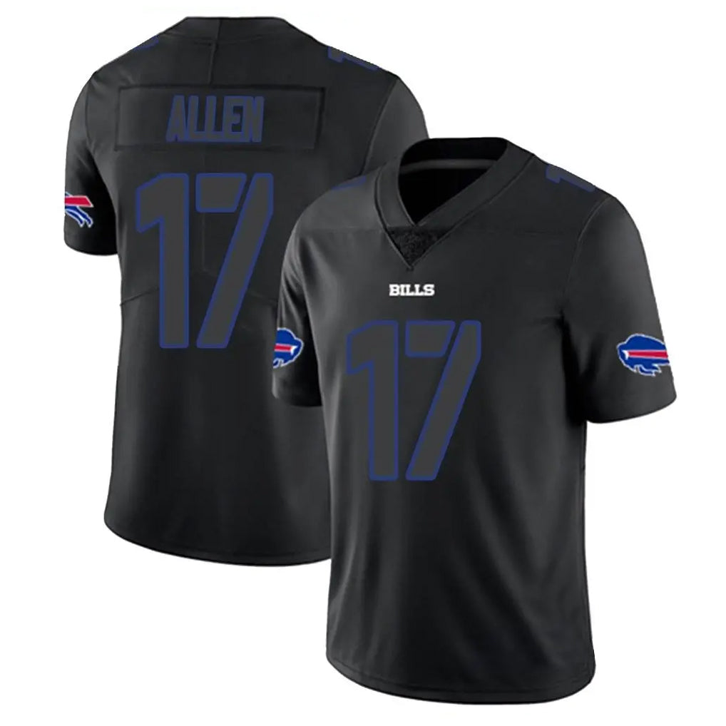 Elroe B.Bills #17 Josh Allen Player Black Impact Limited Home Game Stitched Jerseys