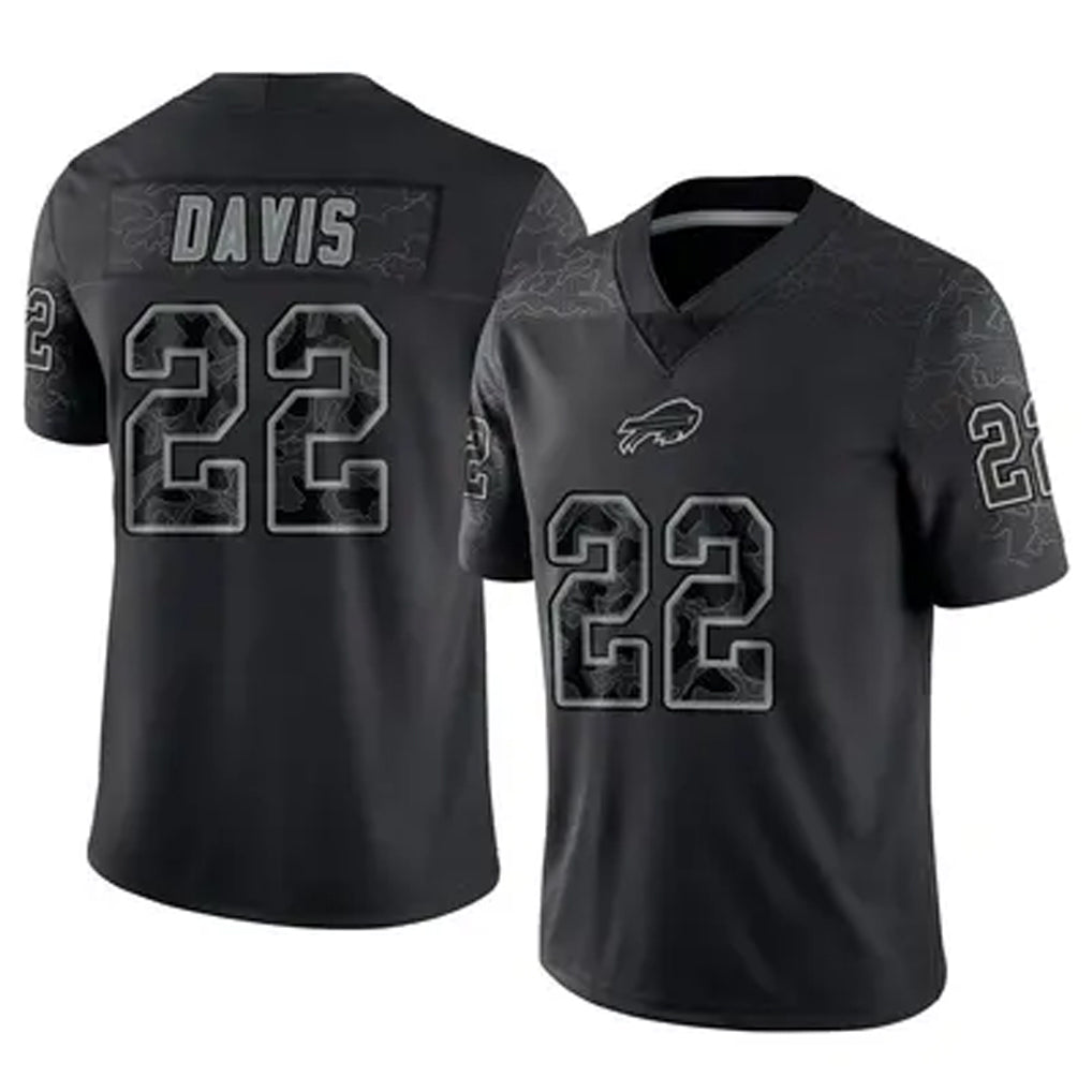 Elroe B.Bills #22 Ray Davis Player Black RFLCTV Limited Stitched Jerseys