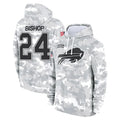 Elroe B.Bills #24 Cole Bishop Player Arctic Camo Salute to Service Hoodies Limited Stitched Jerseys