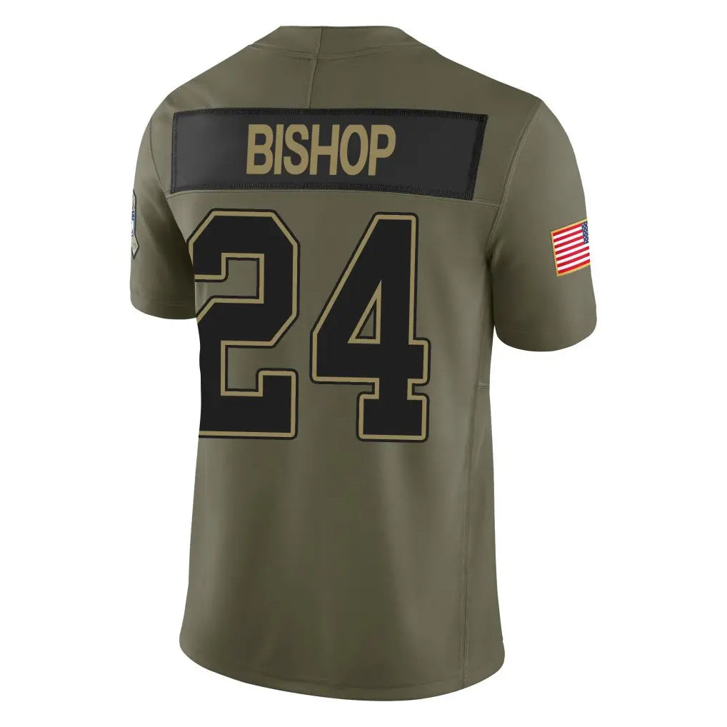 Elroe B.Bills #24 Cole Bishop Player Olive Salute To Service Limited Home Game Stitched Jerseys