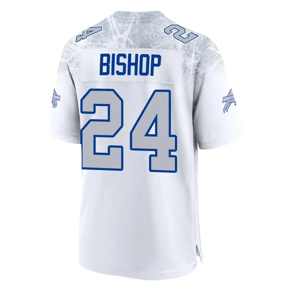 Elroe B.Bills #24 Cole Bishop Player White Rivalries Collection Game Stitched Jerseys
